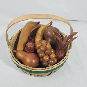 15 piece wooden fruit basket Vintage